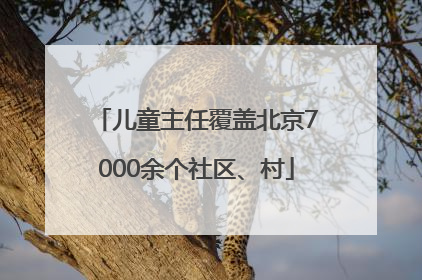 儿童主任覆盖北京7000余个社区、村