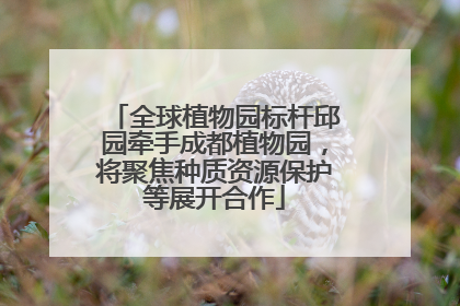 全球植物园标杆邱园牵手成都植物园，将聚焦种质资源保护等展开合作