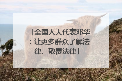 全国人大代表邓华：让更多群众了解法律、敬畏法律