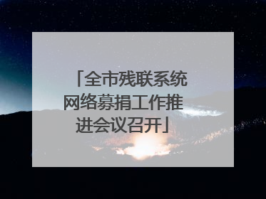 全市残联系统网络募捐工作推进会议召开