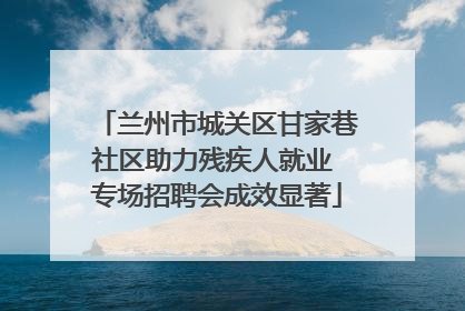 兰州市城关区甘家巷社区助力残疾人就业 专场招聘会成效显著
