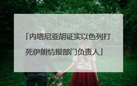 内塔尼亚胡证实以色列打死伊朗情报部门负责人