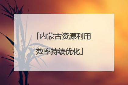 内蒙古资源利用效率持续优化