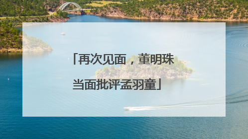 再次见面，董明珠当面批评孟羽童