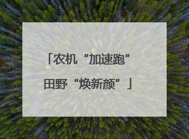农机“加速跑” 田野“焕新颜”