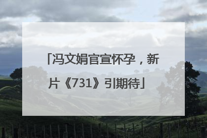 冯文娟官宣怀孕，新片《731》引期待