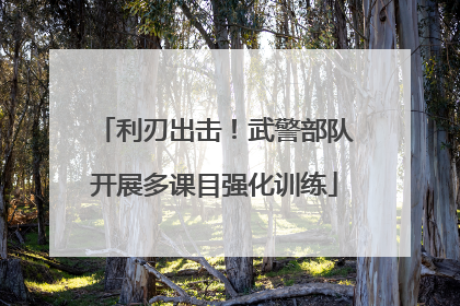 利刃出击！武警部队开展多课目强化训练
