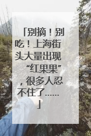 别摘！别吃！上海街头大量出现“红果果”，很多人忍不住了……