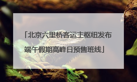 北京六里桥客运主枢纽发布端午假期高峰日预售班线