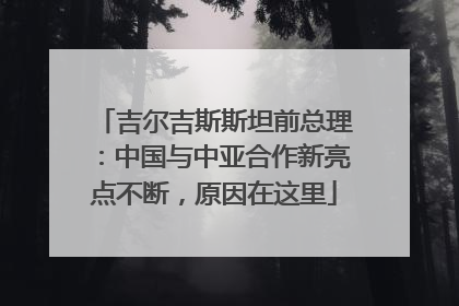 吉尔吉斯斯坦前总理：中国与中亚合作新亮点不断，原因在这里