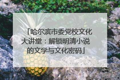 哈尔滨市委党校文化大讲堂：解锁明清小说的文学与文化密码