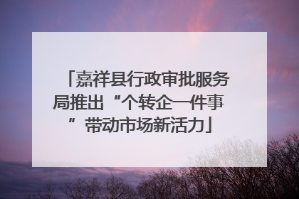 嘉祥县行政审批服务局推出“个转企一件事”带动市场新活力