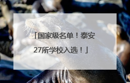 国家级名单！泰安27所学校入选！