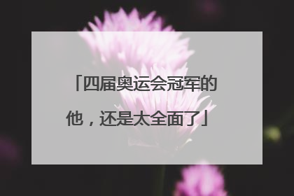 四届奥运会冠军的他，还是太全面了