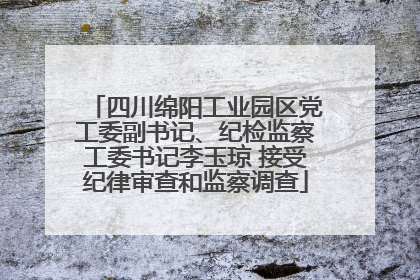 四川绵阳工业园区党工委副书记、纪检监察工委书记李玉琼 接受纪律审查和监察调查