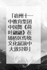 宿州十一中教育集团中国舞《荷叶翩翩》在埇桥区传统文化展演中大放异彩