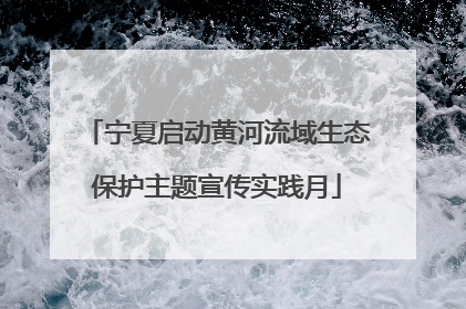 宁夏启动黄河流域生态保护主题宣传实践月