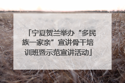 宁夏贺兰举办“多民族一家亲”宣讲骨干培训班暨示范宣讲活动