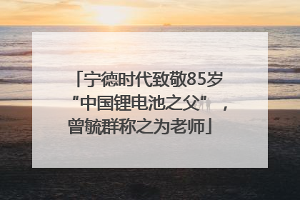 宁德时代致敬85岁“中国锂电池之父”，曾毓群称之为老师