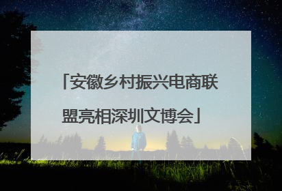 安徽乡村振兴电商联盟亮相深圳文博会
