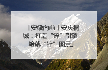 安徽向前丨安庆桐城：打造“锌”引擎 绘就“锌”图景