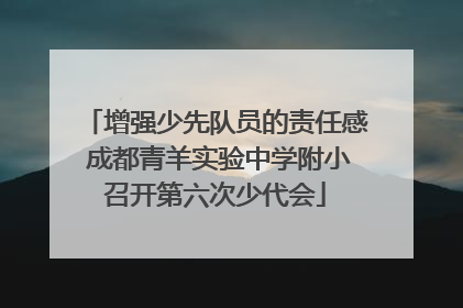 增强少先队员的责任感 成都青羊实验中学附小召开第六次少代会