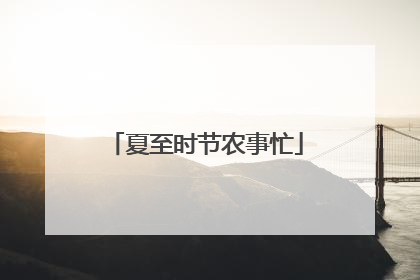 夏至时节农事忙