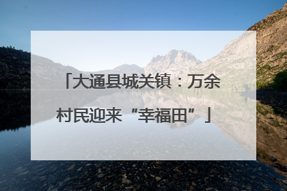 大通县城关镇：万余村民迎来“幸福田”