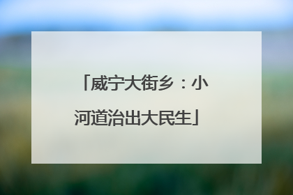 威宁大街乡：小河道治出大民生