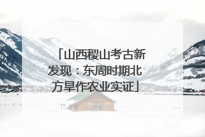 山西稷山考古新发现：东周时期北方旱作农业实证