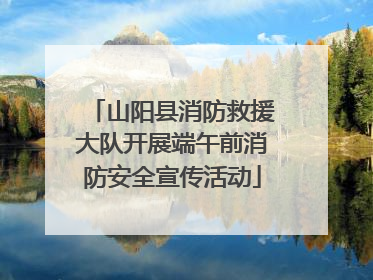 山阳县消防救援大队开展端午前消防安全宣传活动
