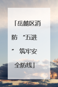 岳麓区消防 “五进” 筑牢安全防线