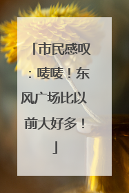 市民感叹：唛唛！东风广场比以前大好多！