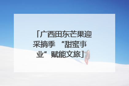 广西田东芒果迎采摘季 “甜蜜事业”赋能文旅