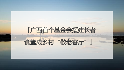 广西首个基金会援建长者食堂成乡村“敬老客厅”
