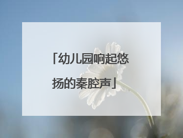 幼儿园响起悠扬的秦腔声