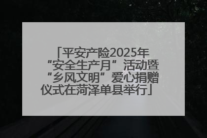 平安产险2025年“安全生产月”活动暨“乡风文明”爱心捐赠仪式在菏泽单县举行