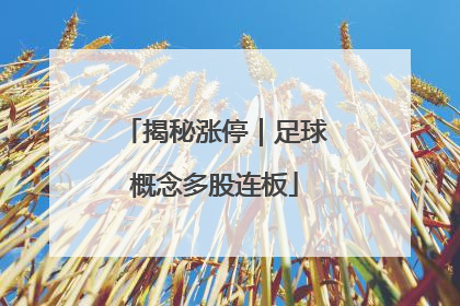 揭秘涨停｜足球概念多股连板