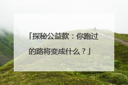探秘公益款：你跑过的路将变成什么？