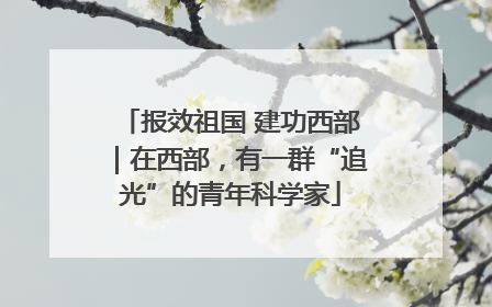 报效祖国 建功西部｜在西部，有一群“追光”的青年科学家