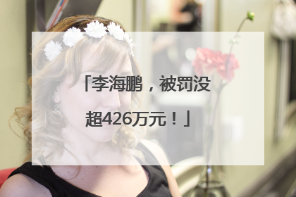 李海鹏，被罚没超426万元！