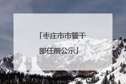 枣庄市市管干部任前公示