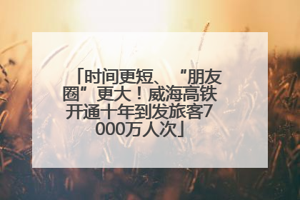 时间更短、“朋友圈”更大！威海高铁开通十年到发旅客7000万人次