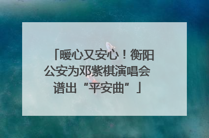 暖心又安心！衡阳公安为邓紫棋演唱会谱出“平安曲”