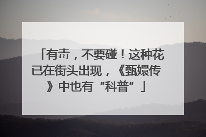 有毒，不要碰！这种花已在街头出现，《甄嬛传》中也有“科普”