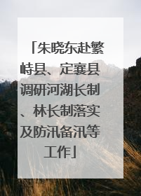 朱晓东赴繁峙县、定襄县调研河湖长制、林长制落实及防汛备汛等工作