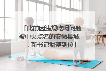 此前因违规吃喝问题被中央点名的安徽县城，新书记调整到位