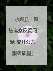 永兴县：聚焦巡察反馈问题 提升公共服务质量