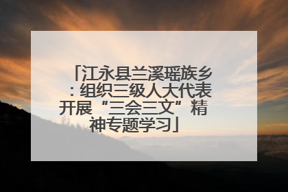 江永县兰溪瑶族乡：组织三级人大代表开展“三会三文”精神专题学习