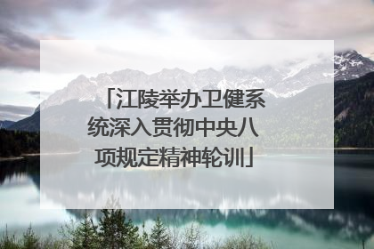 江陵举办卫健系统深入贯彻中央八项规定精神轮训